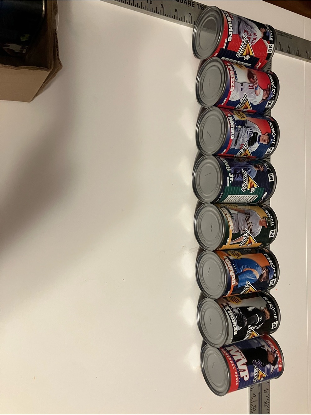 Set of Collectible Soup/Stew Cans with Sports Graphics baseball cards in cans - Picture 2 of 14